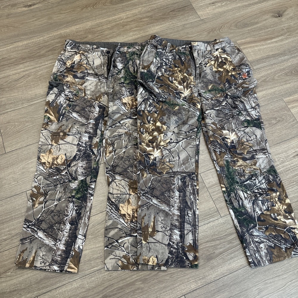 Lot 2 - Game Winner Men's Camo Cargo Pants Size L 36-38 Hunting Outdoor Cotton